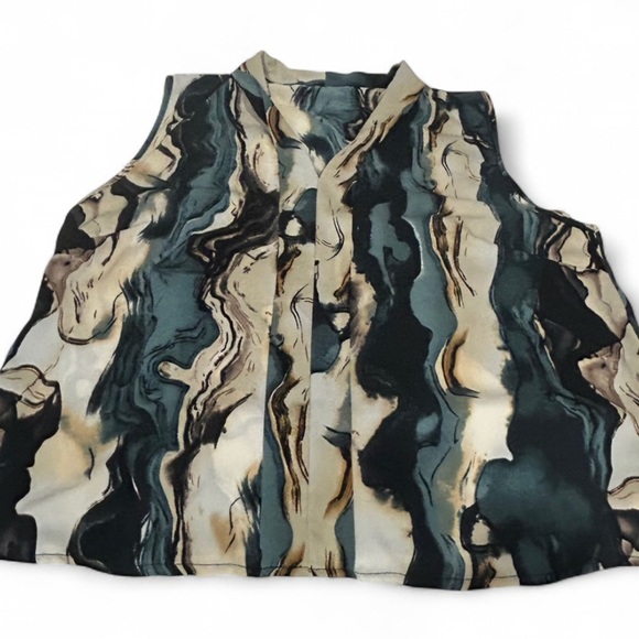 WOMEN'S MARBLE PRINT BLOUSE - Picture 10 of 12